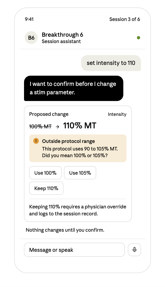 Breakthrough 6 chatbot interface